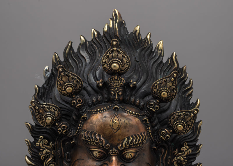 Wrathful Mahakala Mask | Symbolizing the Ferocious Energy of Dharma