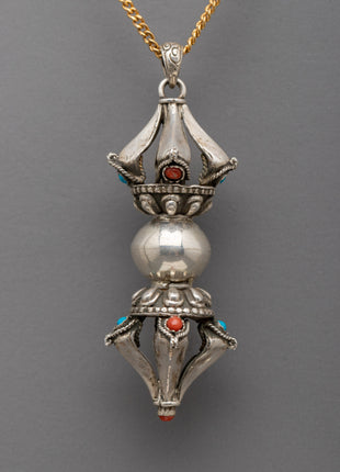 Sterling Silver Vajra Pendant | Vajra Prayer Pendant