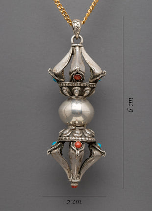 Sterling Silver Vajra Pendant | Vajra Prayer Pendant