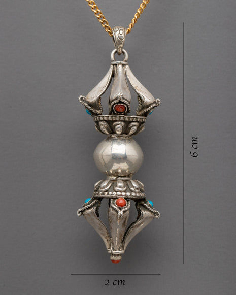 Sterling Silver Vajra Pendant | Vajra Prayer Pendant
