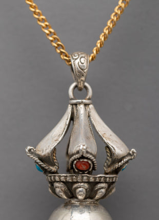 Sterling Silver Vajra Pendant | Vajra Prayer Pendant