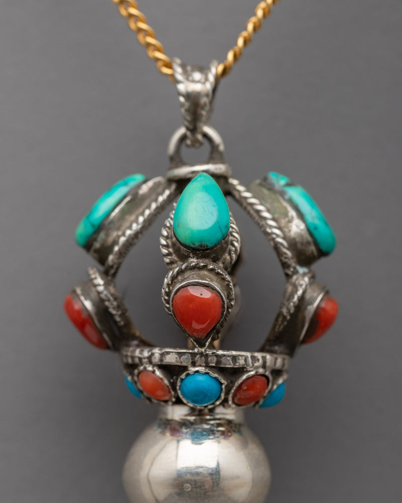 Silver Vajra Pendant | Buddhist Necklace Jewelry for Men and Women