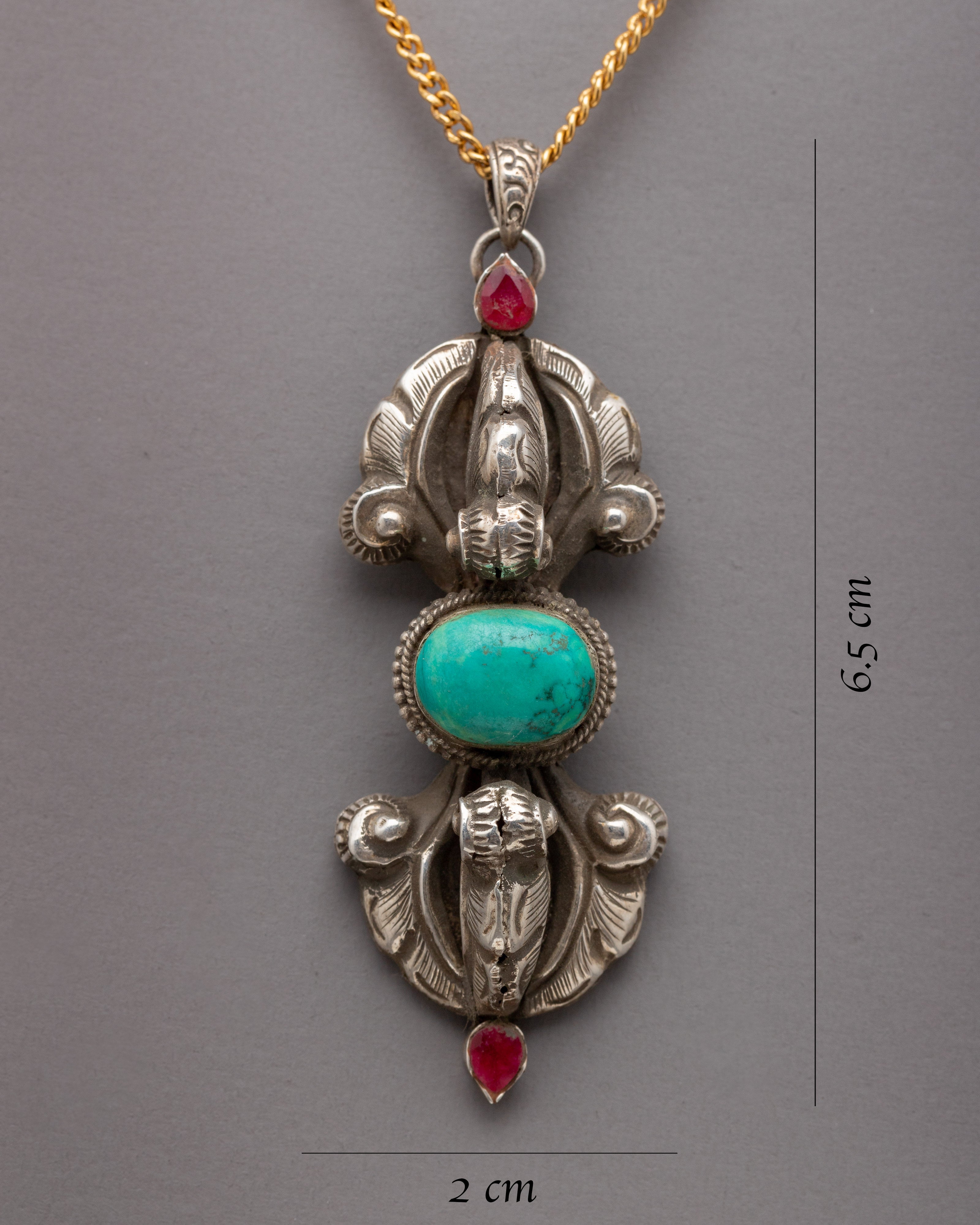 Flat Tibetan Vajra Pendant | Buddhist Locket for Men