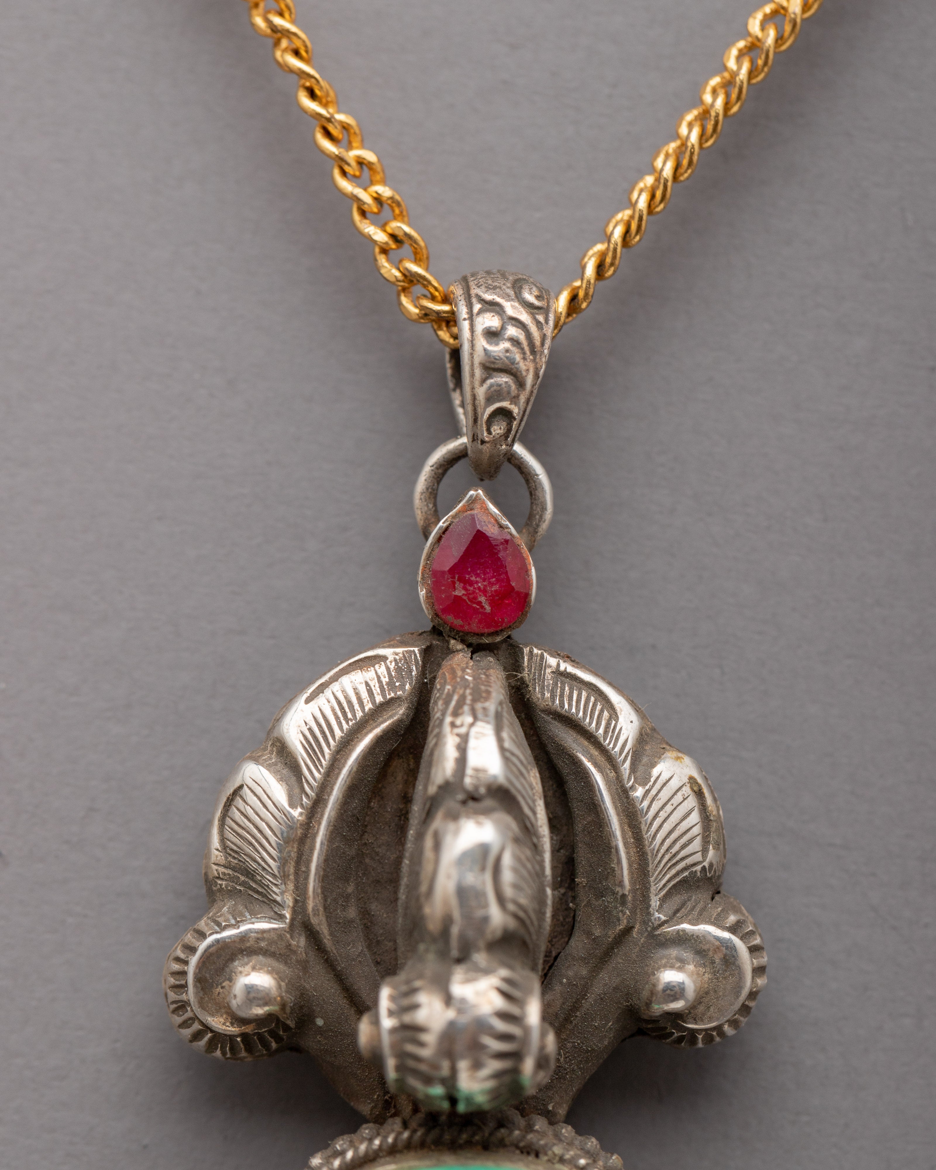 Flat Tibetan Vajra Pendant | Buddhist Locket for Men