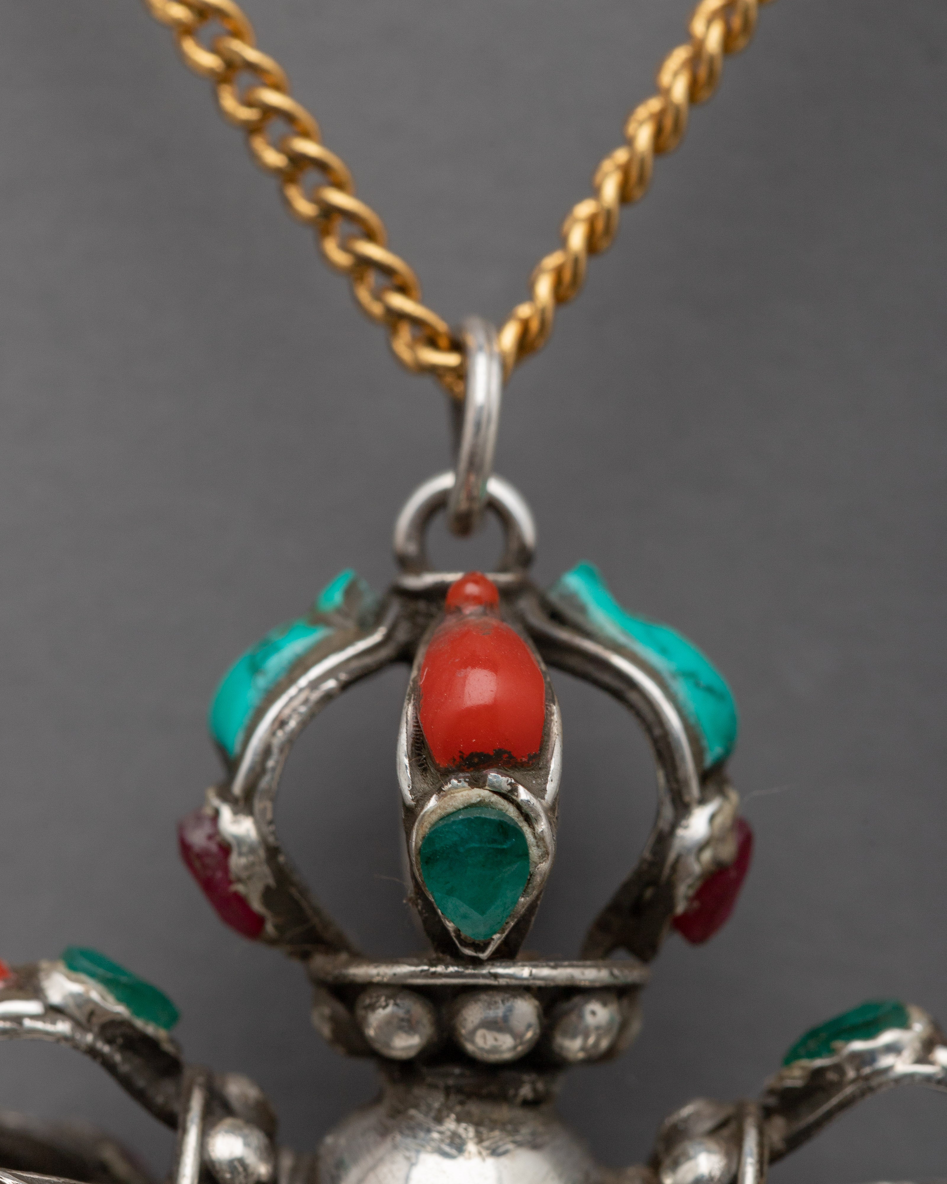 Sterling Silver Double Dorje Pendant | Silver Dorje For Jewelry