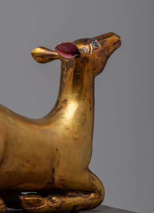 Buddhist Dharma Wheel and Deer set | Sacred Symbol of the Buddha's Teachings