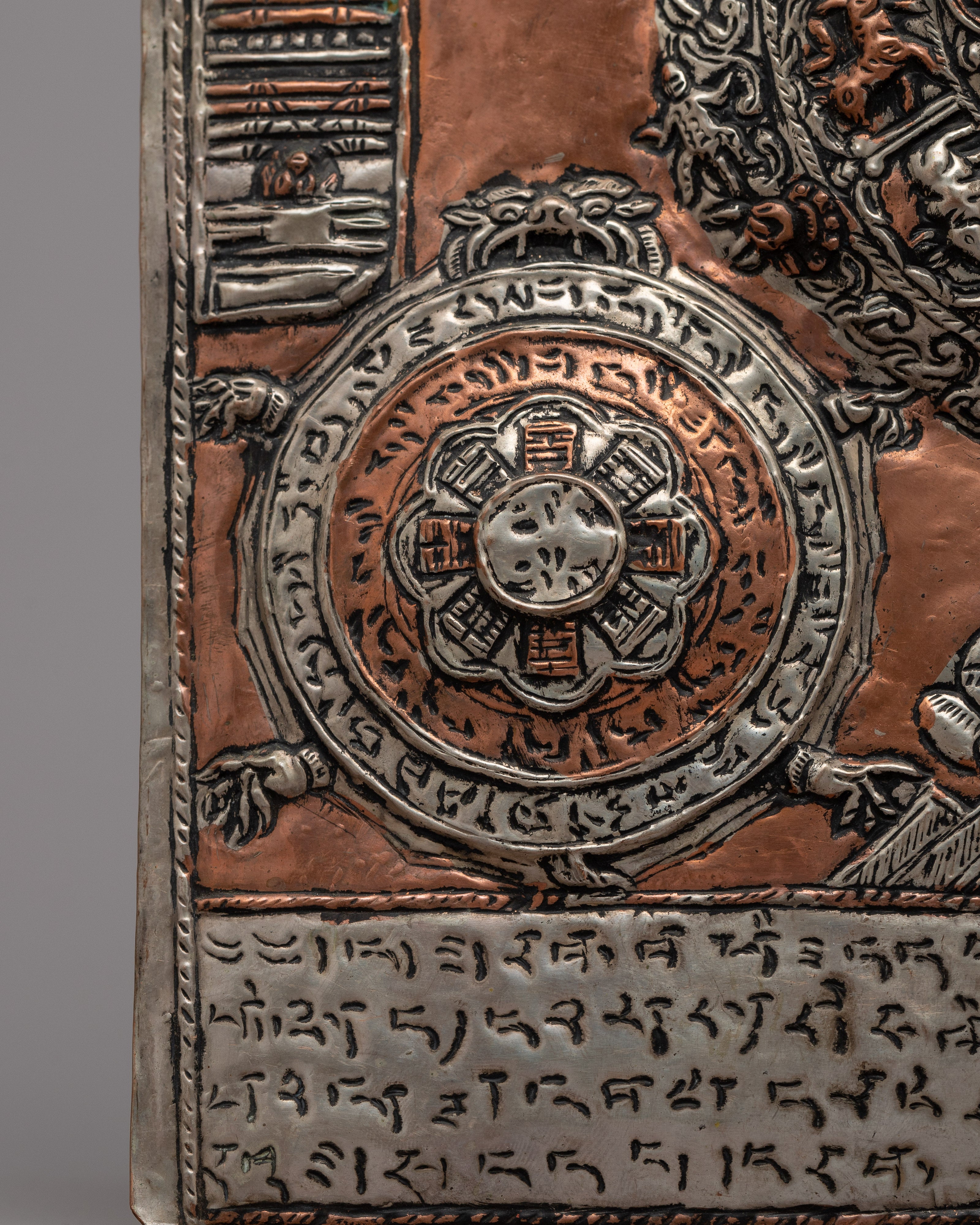 Wheel Of Life With Others Metal Thanka | Spiritual and Decorative Art