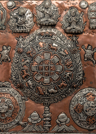 Wheel Of Life With Others Metal Thanka | Spiritual and Decorative Art