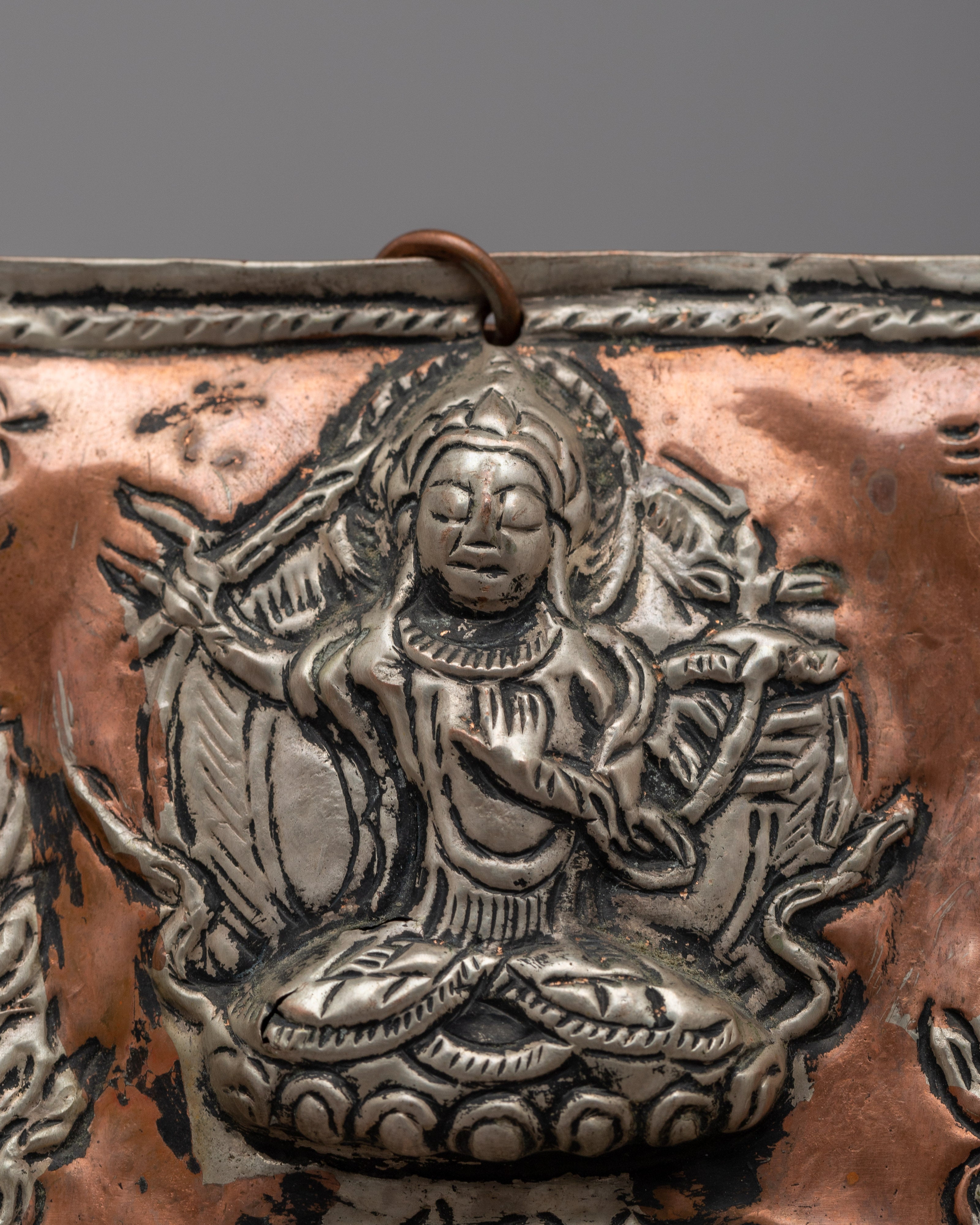 Wheel Of Life With Others Metal Thanka | Spiritual and Decorative Art