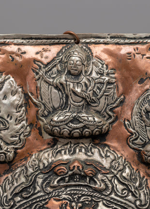 Wheel Of Life With Others Metal Thanka | Spiritual and Decorative Art