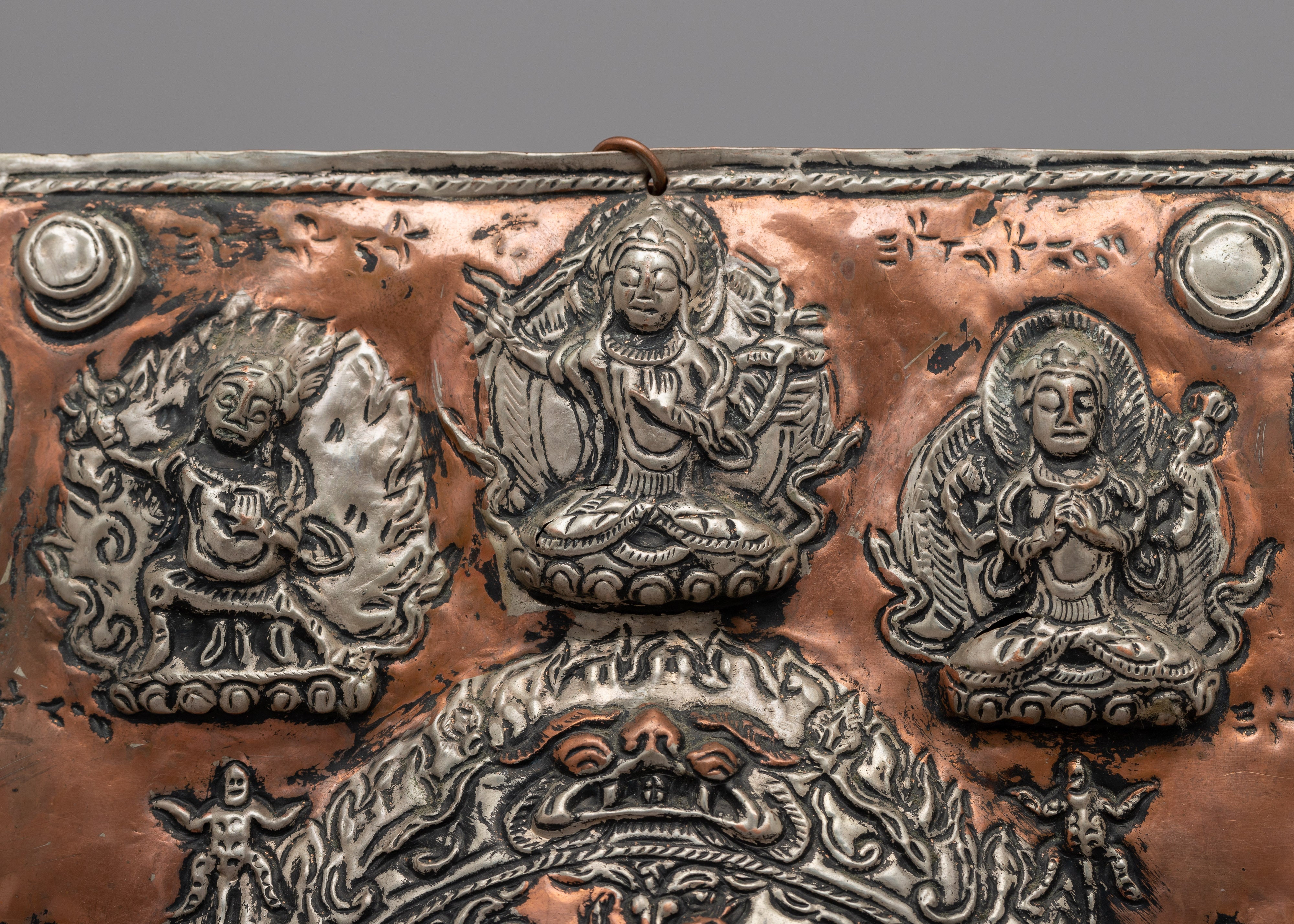 Wheel Of Life With Others Metal Thanka | Spiritual and Decorative Art