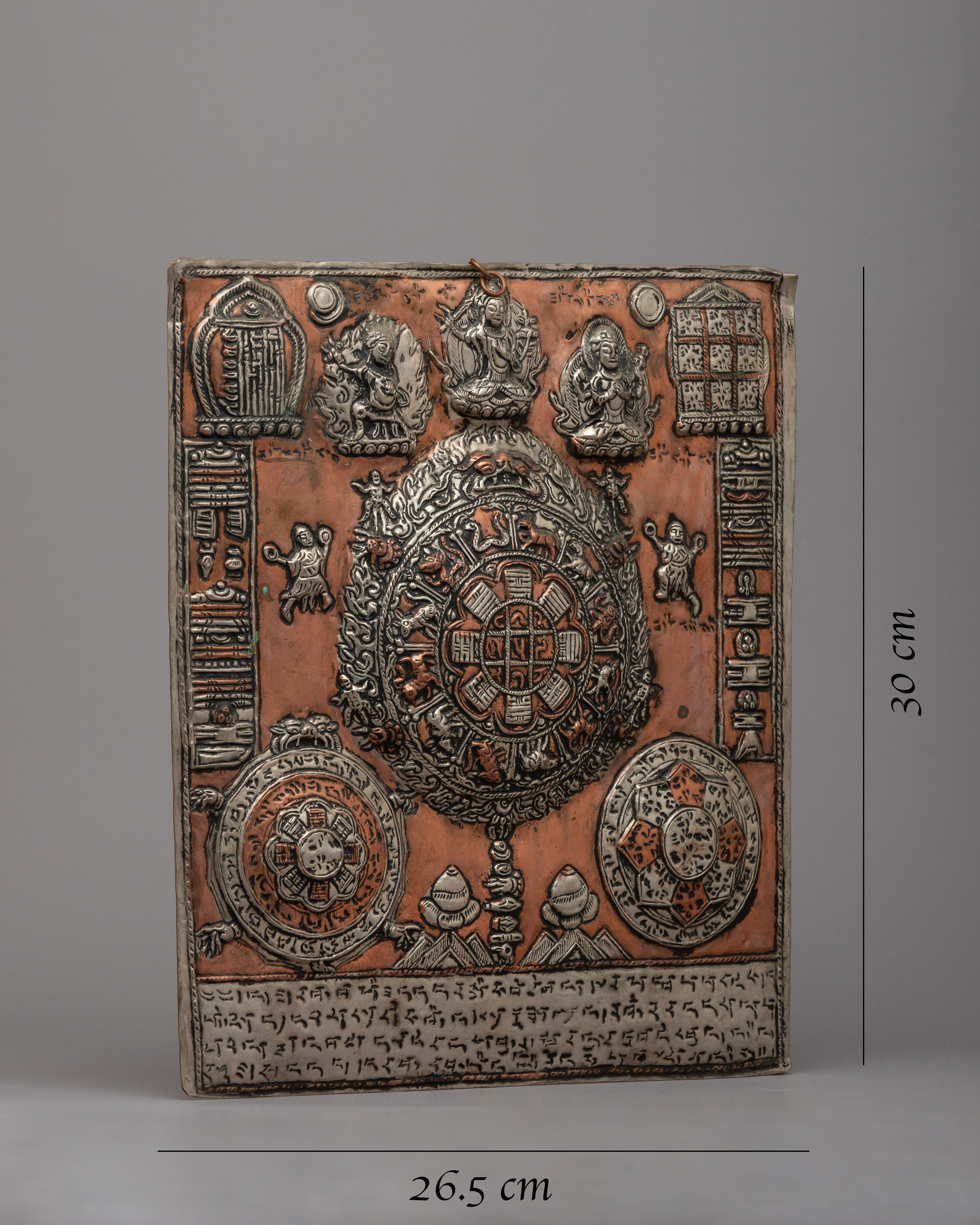 Wheel Of Life With Others Metal Thanka | Spiritual and Decorative Art