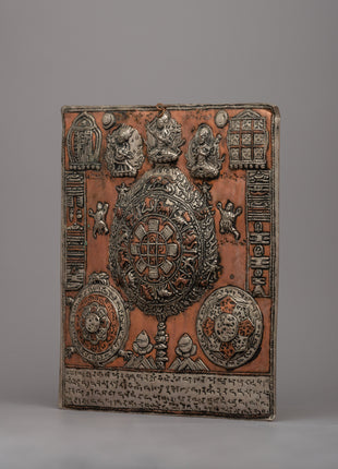 Wheel Of Life With Others Metal Thanka | Spiritual and Decorative Art