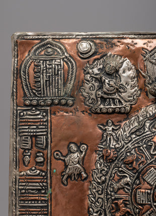 Wheel Of Life With Others Metal Thanka | Spiritual and Decorative Art