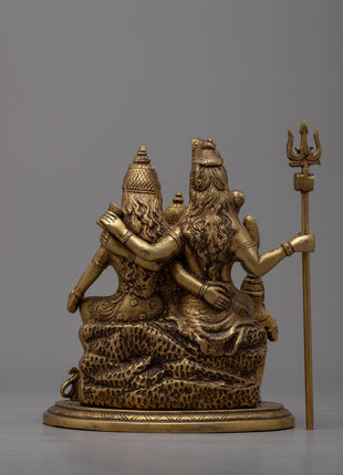 Brass Shiva Family Statue | Embrace the Essence of Creation