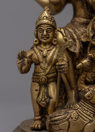 Brass Shiva Family Statue | Embrace the Essence of Creation