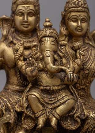 Brass Shiva Family Statue | Embrace the Essence of Creation