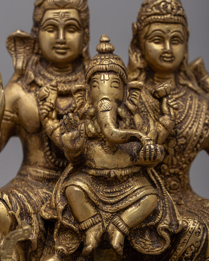 Brass Shiva Family Statue | Embrace the Essence of Creation