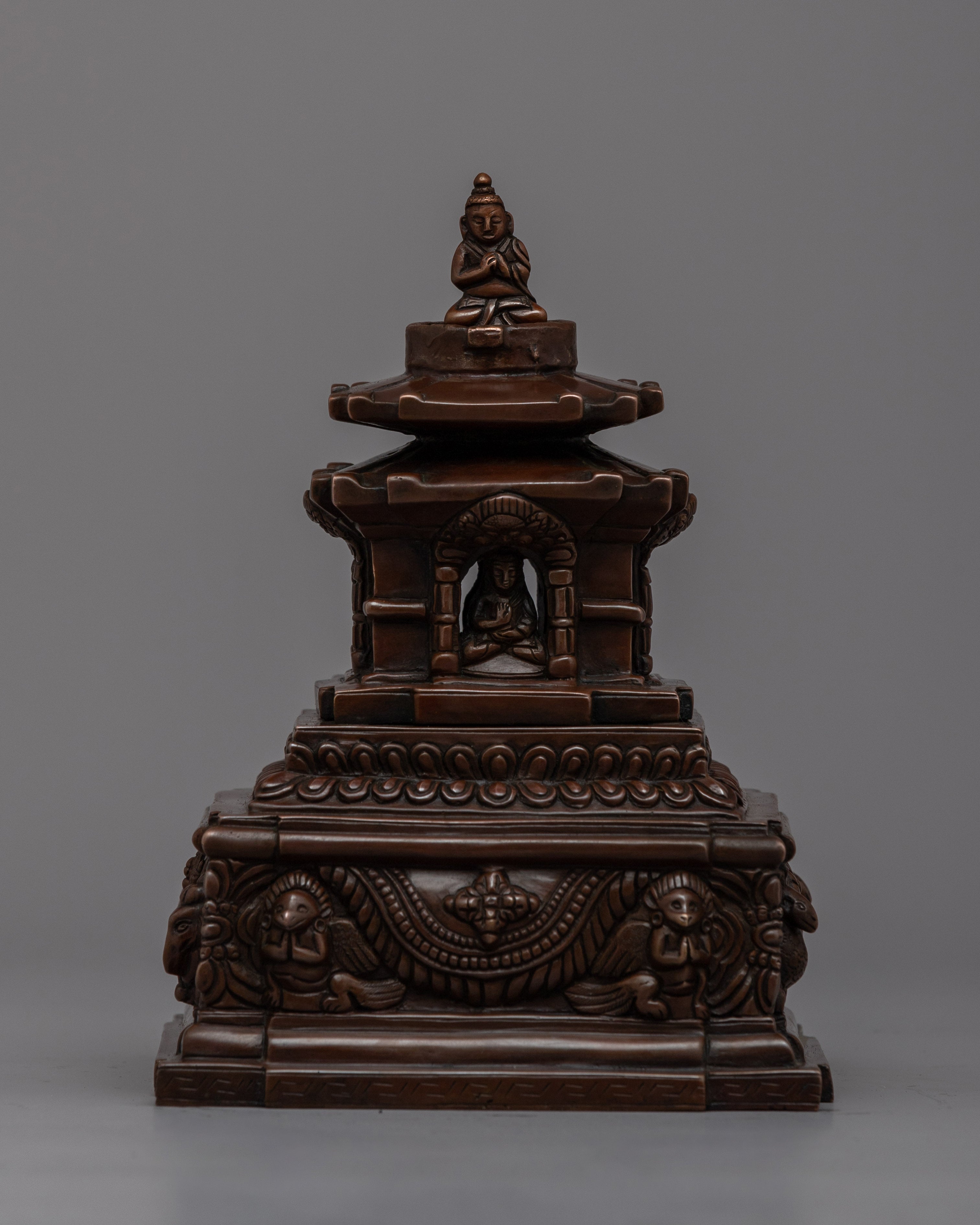 Oxidized Copper Stupa for Home Altar | Create a Sacred Meditation Corner