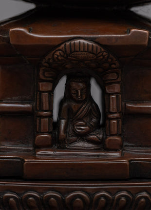 Oxidized Copper Stupa for Home Altar | Create a Sacred Meditation Corner