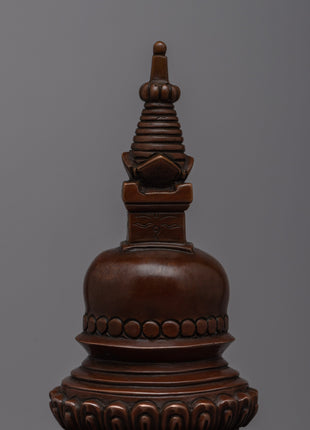 Oxidized Copper Stupa for Home Altar | Create a Sacred Meditation Corner