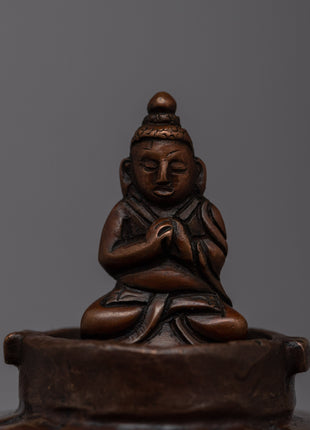 Oxidized Copper Stupa for Home Altar | Create a Sacred Meditation Corner