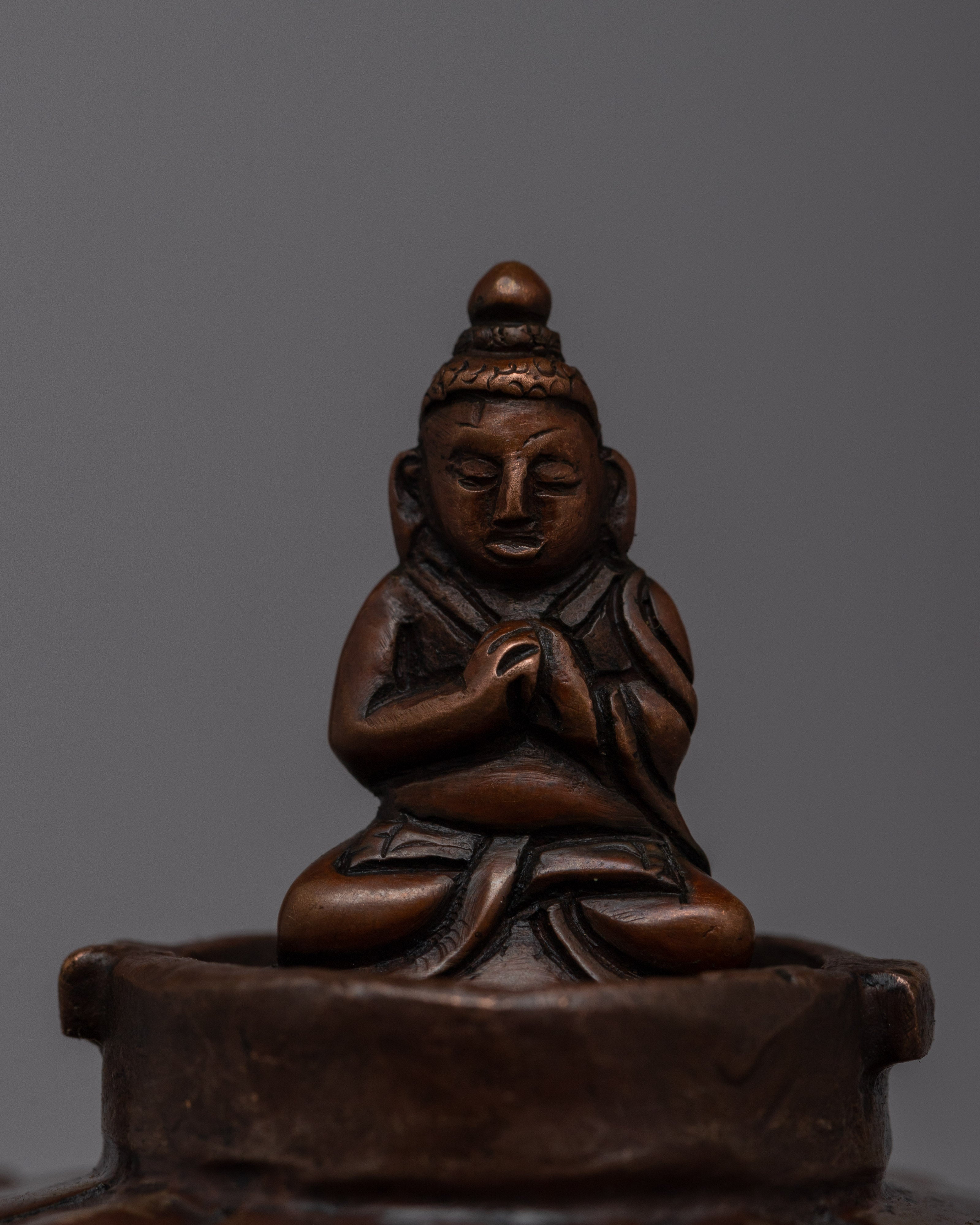 Oxidized Copper Stupa for Home Altar | Create a Sacred Meditation Corner