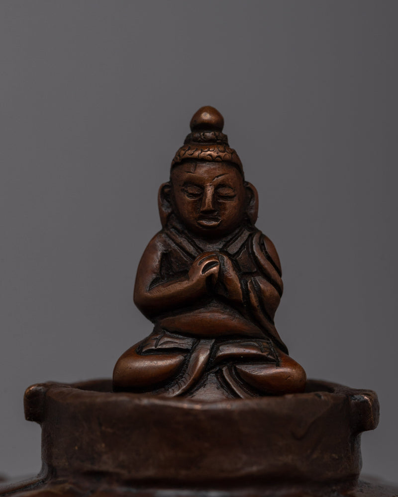 Oxidized Copper Stupa for Home Altar | Create a Sacred Meditation Corner