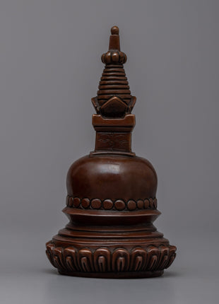 Oxidized Copper Stupa for Home Altar | Create a Sacred Meditation Corner