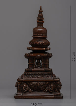 Oxidized Copper Stupa for Home Altar | Create a Sacred Meditation Corner
