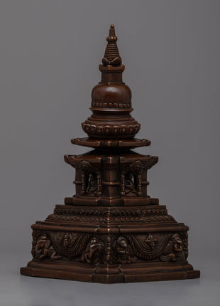 Oxidized Copper Stupa for Home Altar | Create a Sacred Meditation Corner