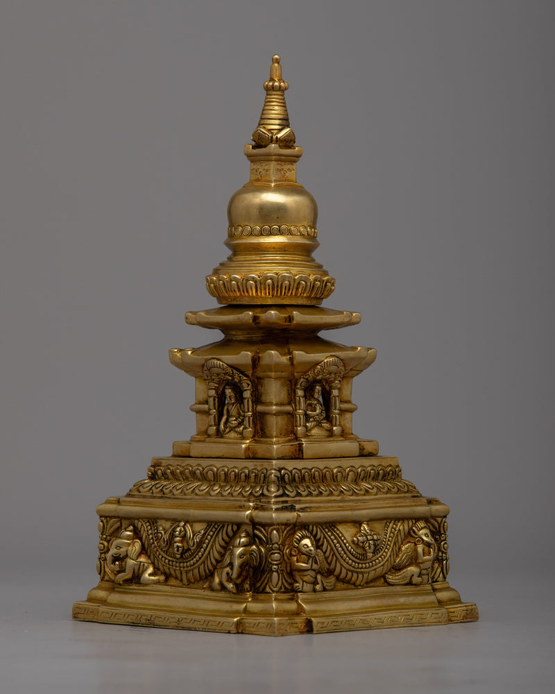 Sacred Gold Stupa | Display the Essence of Spiritual Wealth
