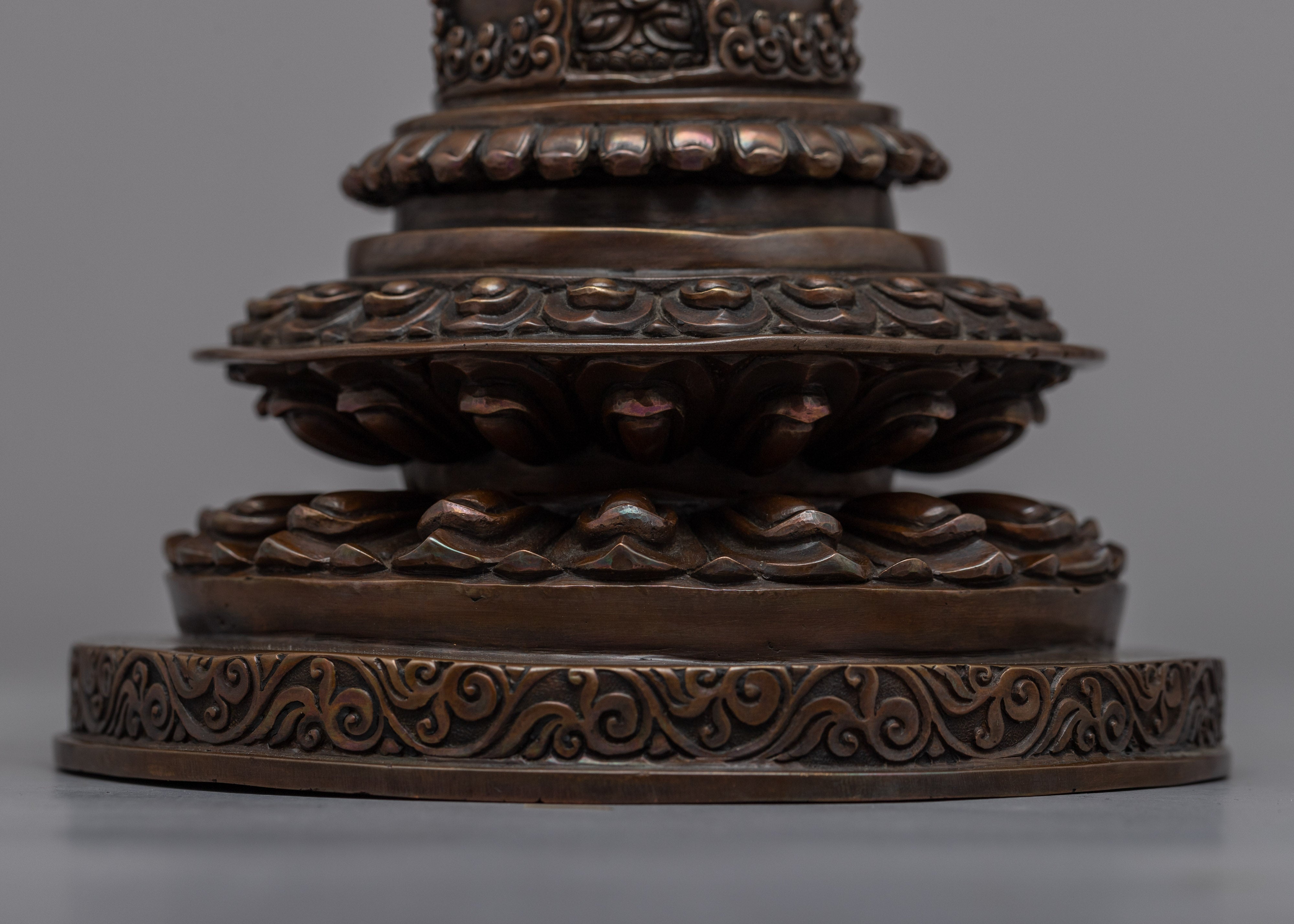 Oxidized Copper Stupa | Ancient Symbol of Buddhist Devotion