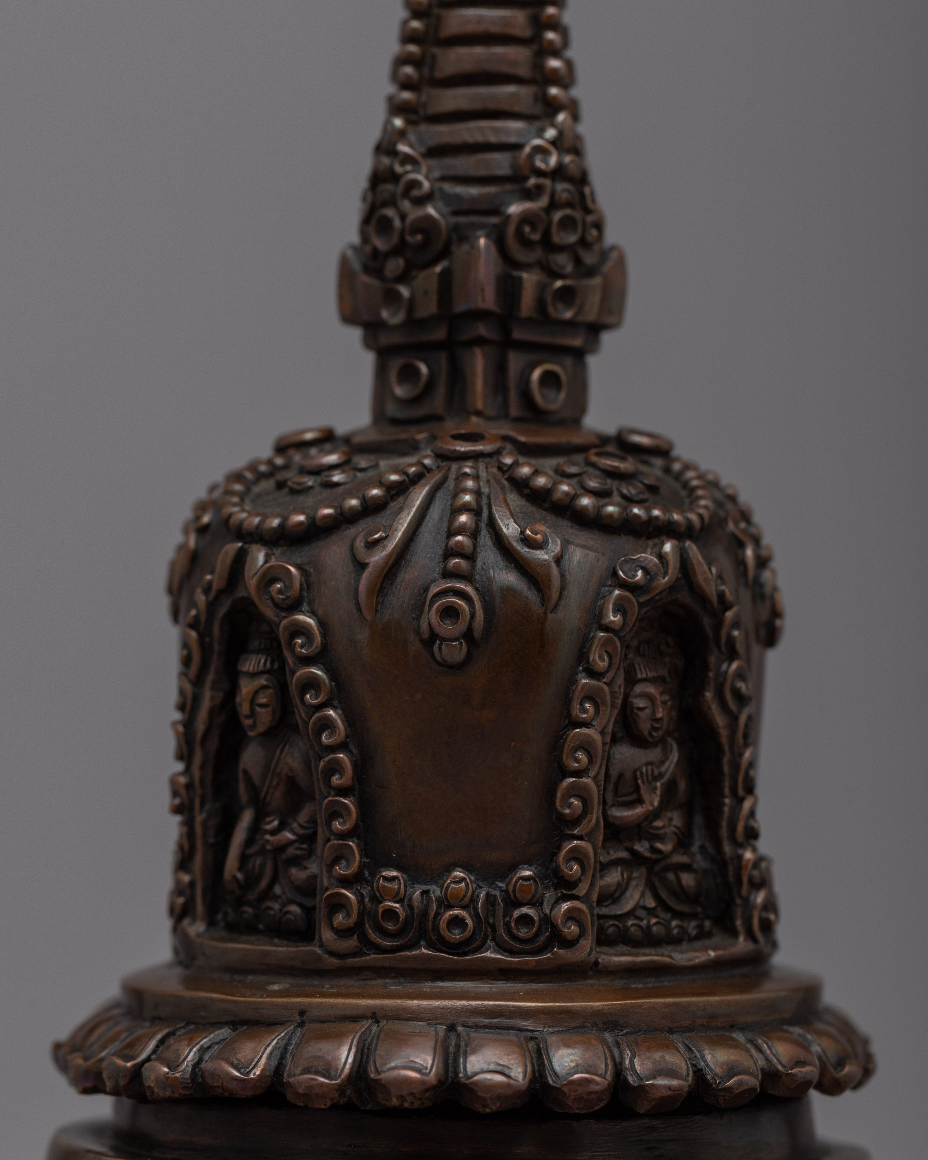 Oxidized Copper Stupa | Ancient Symbol of Buddhist Devotion