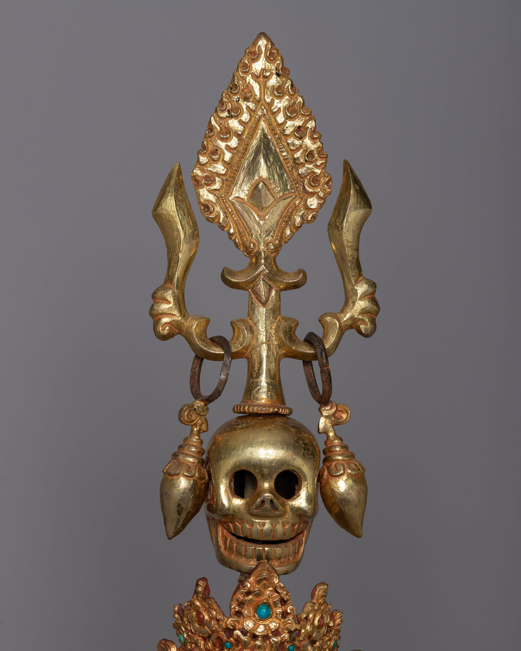 Iyi Ritual Object Large Khatvanga Art | Sacred Tibetan Ritual Object