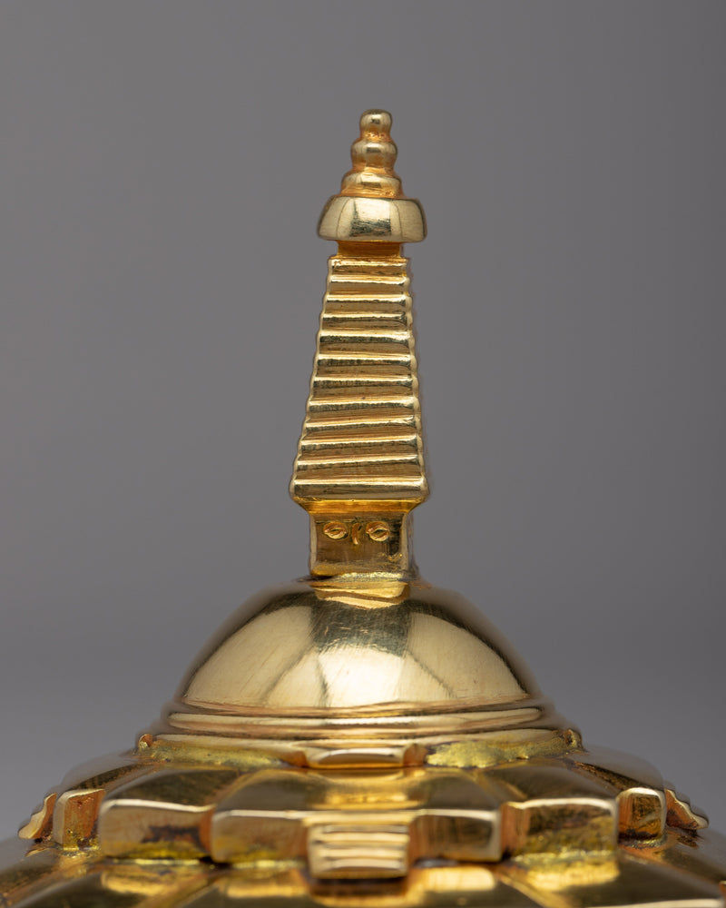 Gold Plated Stupa Statue | Embrace the Essence of Divine Splendor