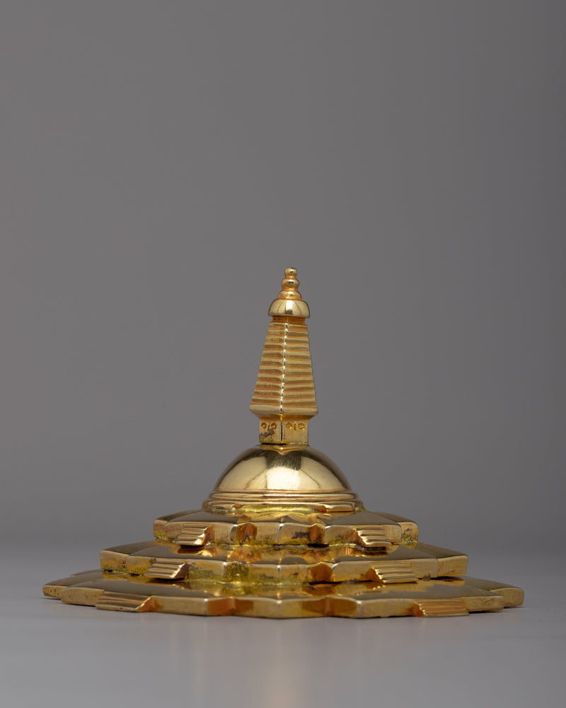 Gold Plated Stupa Statue | Embrace the Essence of Divine Splendor
