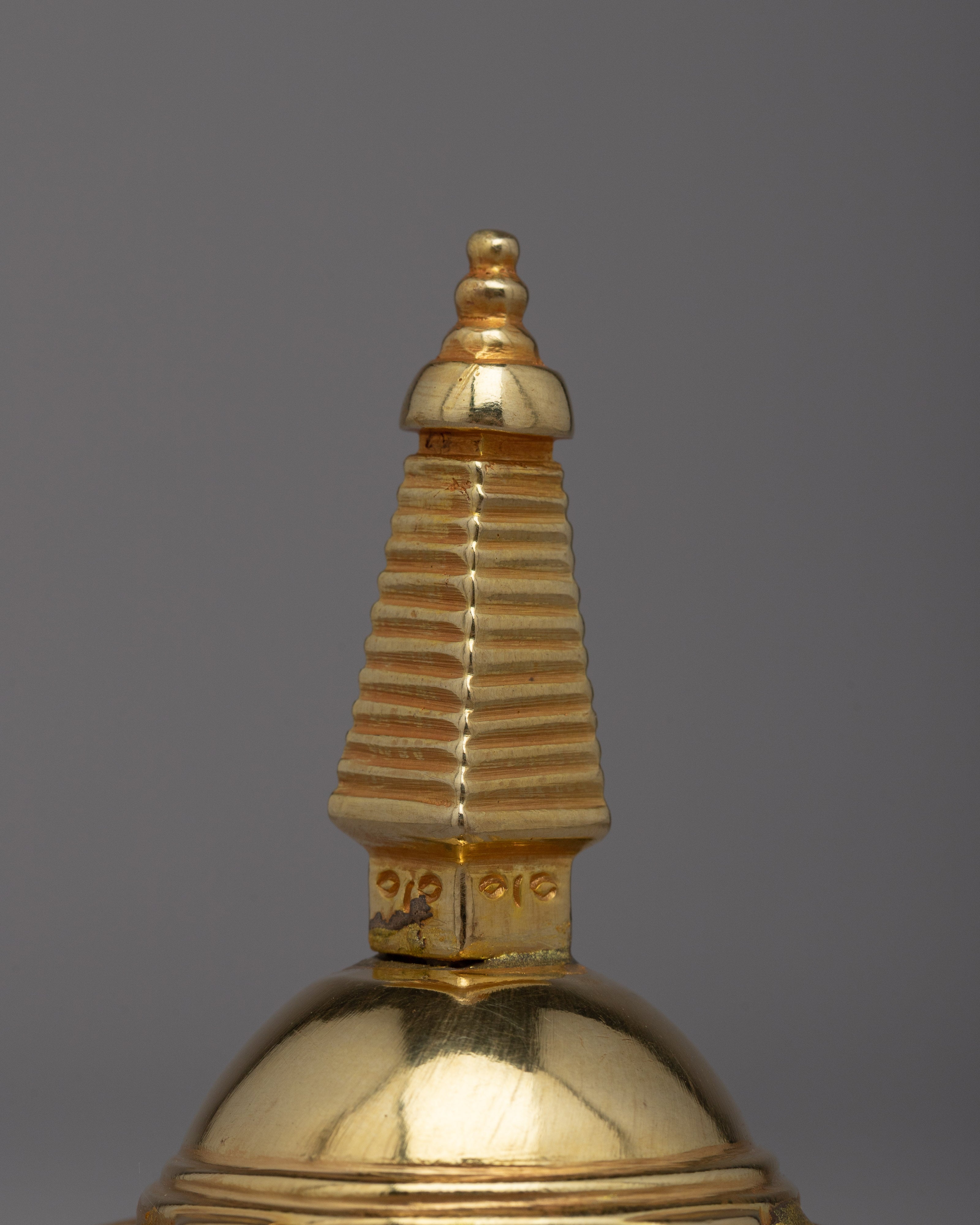 Gold Plated Stupa Statue | Embrace the Essence of Divine Splendor