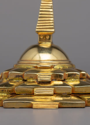 Gold Plated Stupa Statue | Embrace the Essence of Divine Splendor