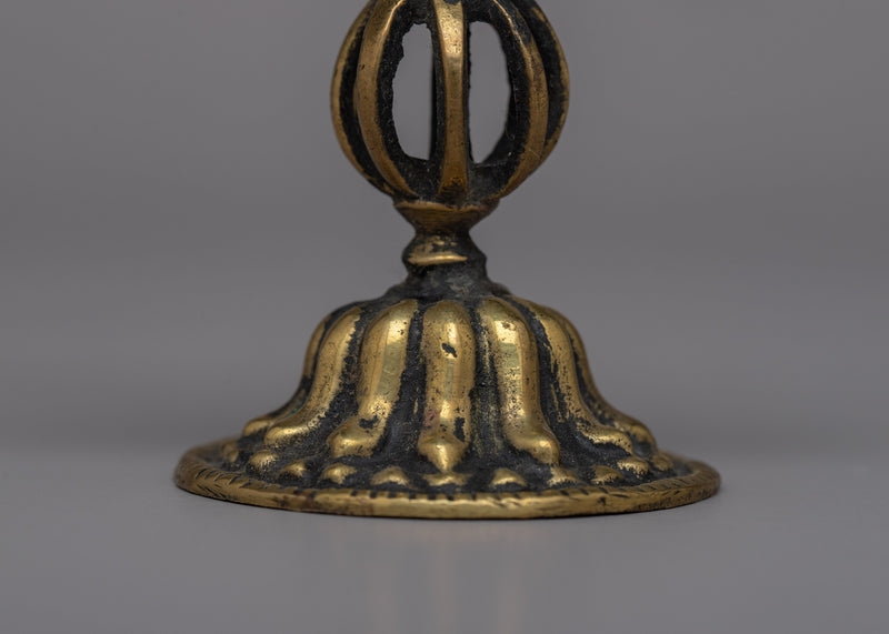 Double Vajra Brass | Handcrafted Visvavajra for Rituals & Spiritual Decor