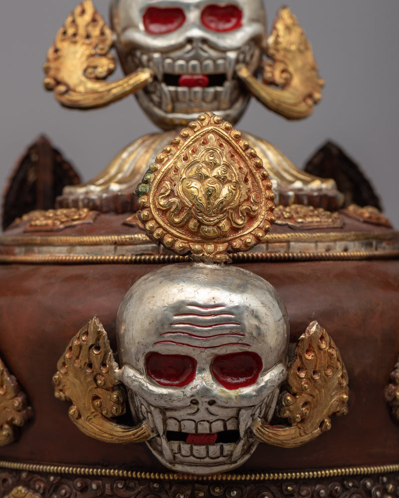 Tibetan Skull Crown | Symbolic Skull Headdress for Meditation & Spiritual Connection