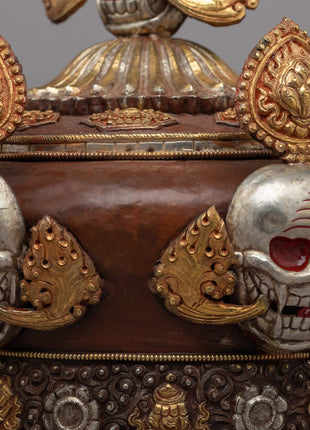Tibetan Skull Crown | Symbolic Skull Headdress for Meditation & Spiritual Connection