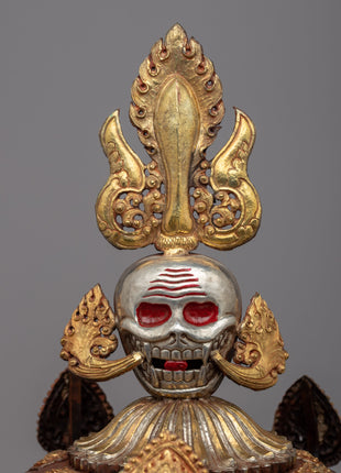 Tibetan Skull Crown | Symbolic Skull Headdress for Meditation & Spiritual Connection