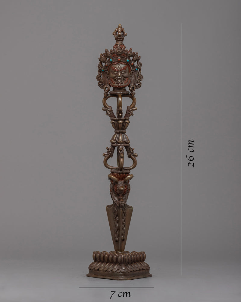 Oxidized Copper Phurba | Tibetan Ritual Tool with Unique Oxidized Finish