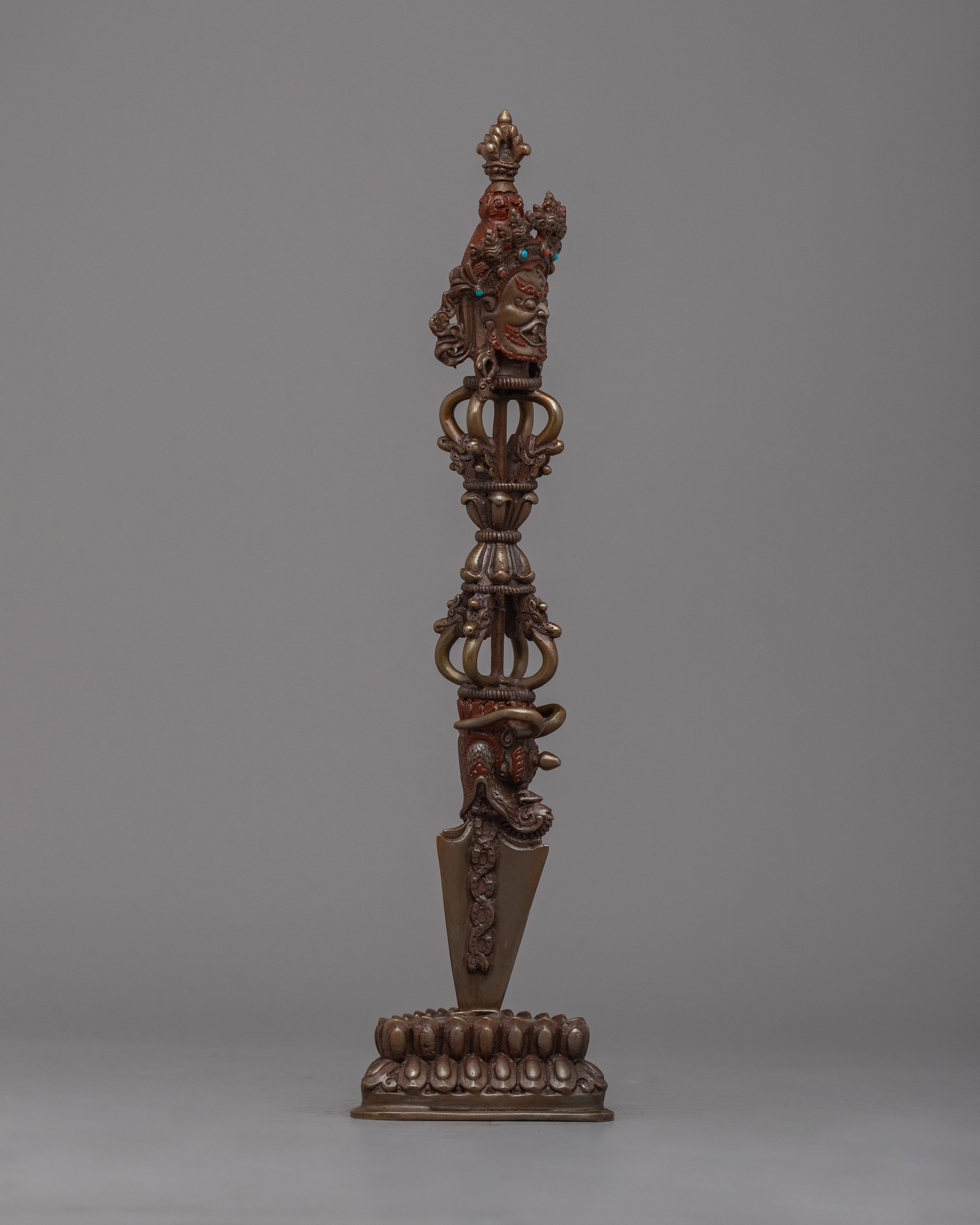 Oxidized Copper Phurba | Tibetan Ritual Tool with Unique Oxidized Finish