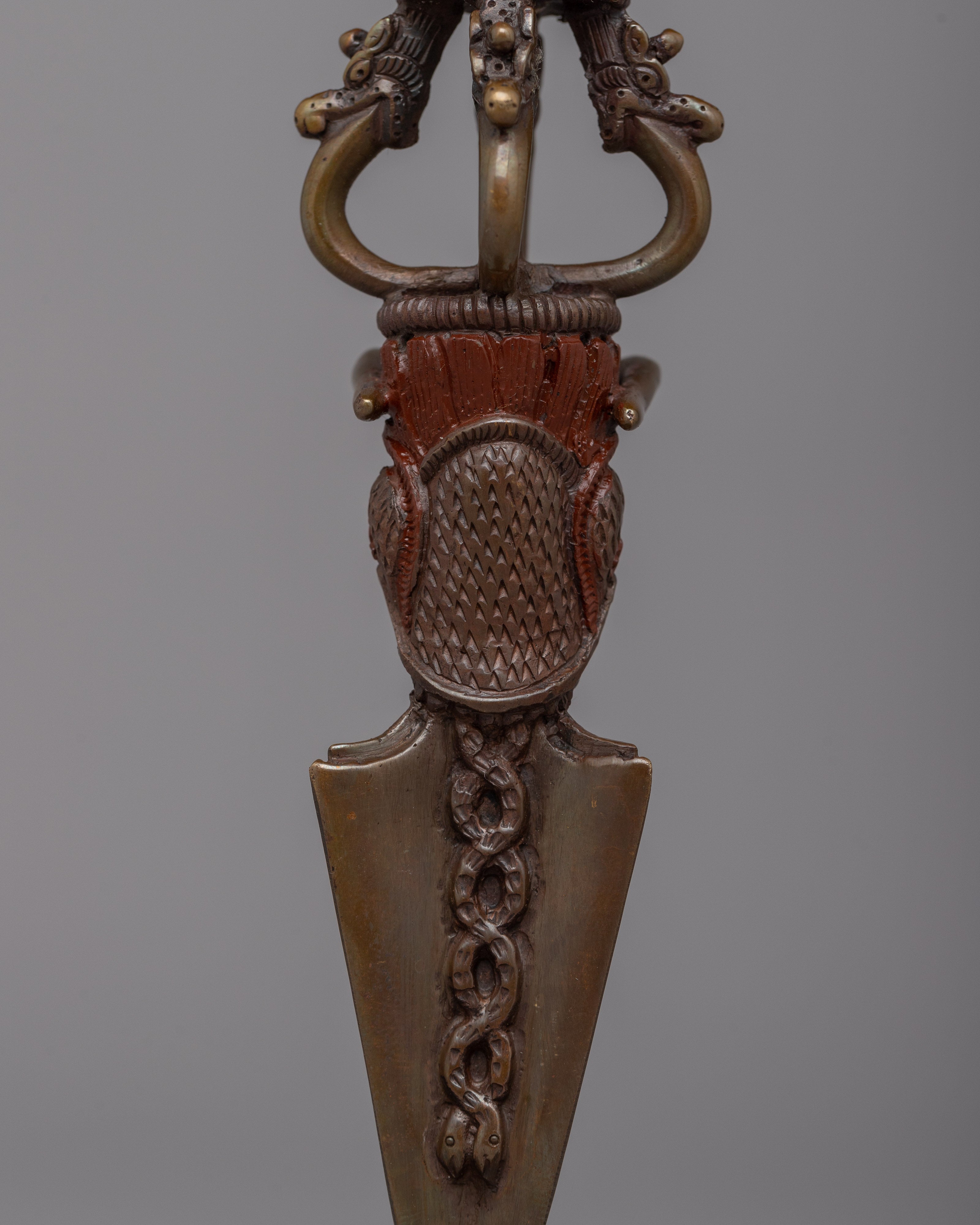 Oxidized Copper Phurba | Tibetan Ritual Tool with Unique Oxidized Finish