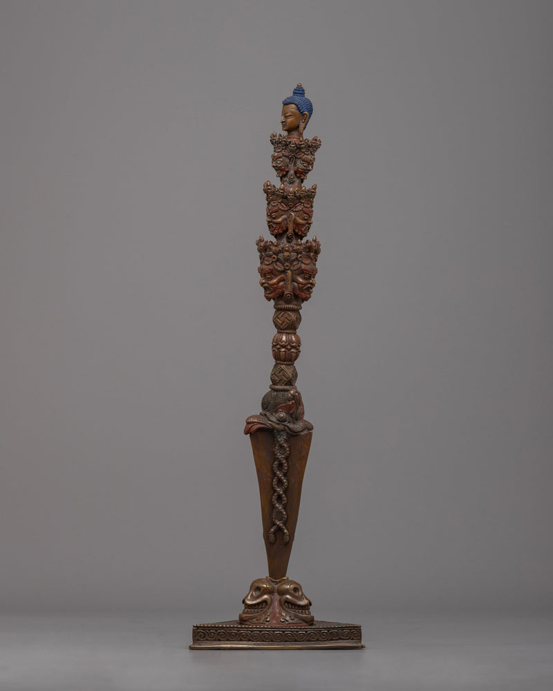 Phurba with Display Stand | Handcrafted Ritual Dagger Set for Spiritual Practices