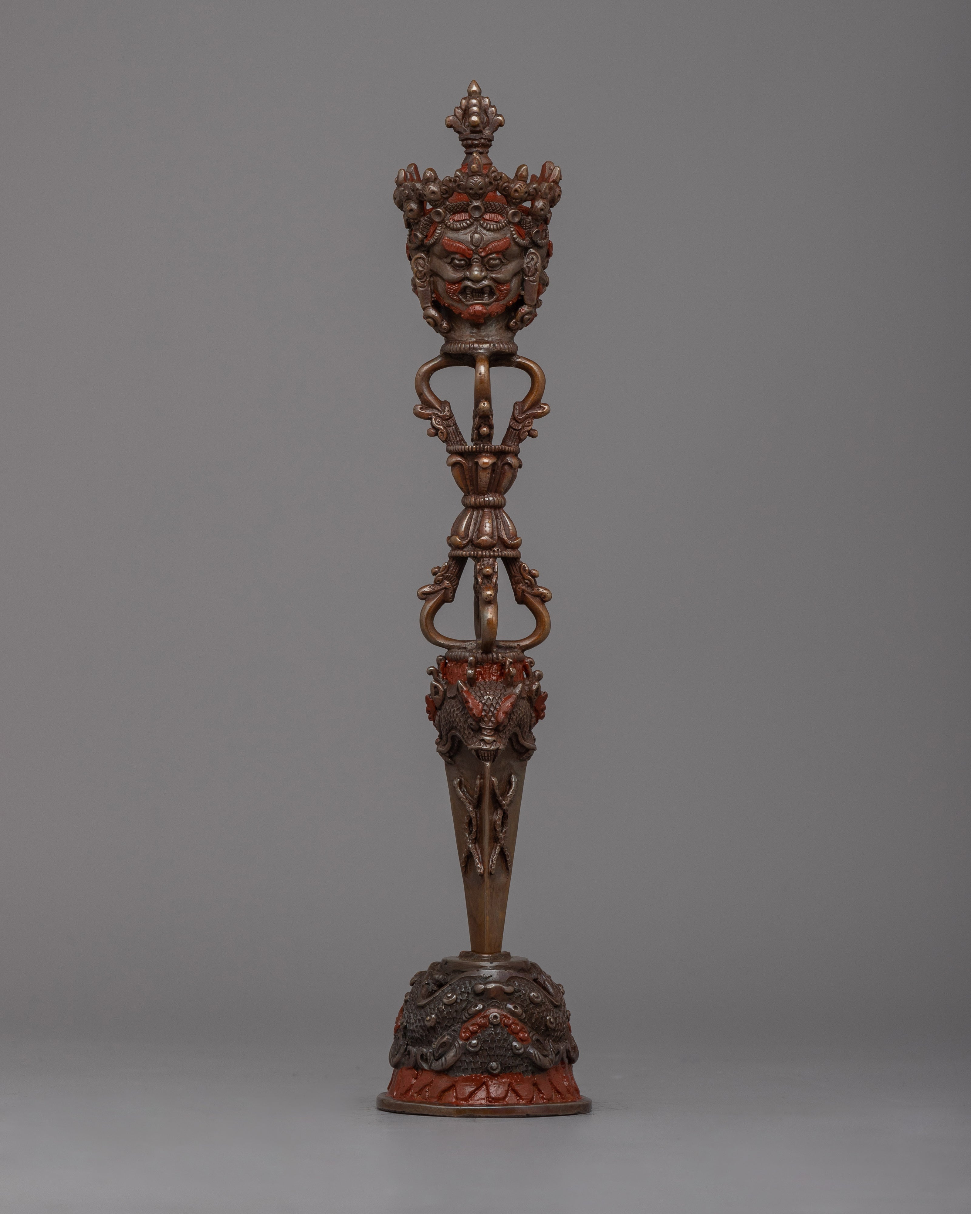 Oxidized Copper Phurba | Tibetan Ritual Tool with Unique Oxidized Finish