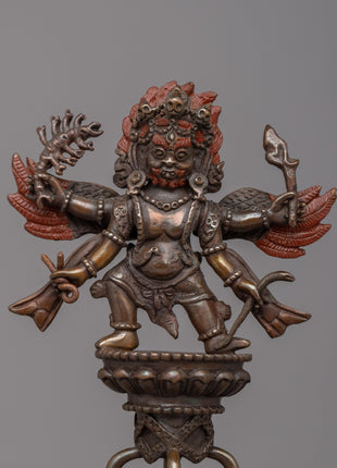 Oxidized Copper Phurba | Tibetan Dagger for Spiritual Practices