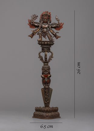 Oxidized Copper Phurba | Tibetan Dagger for Spiritual Practices